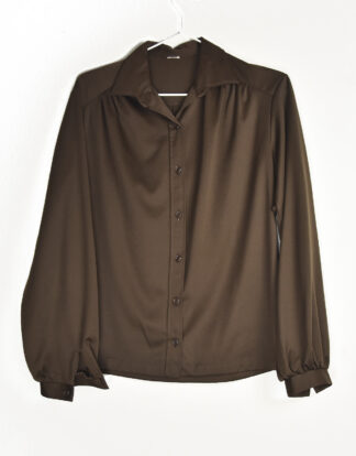 70's blouse dark brown elegant