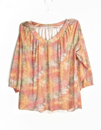 70's blouse colorful print retro design