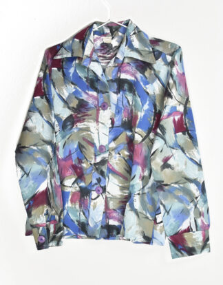 70's blouse retro colorful paint strokes design