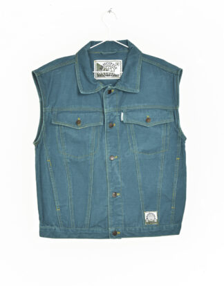 Basic style aquamarine green denim guillet - S