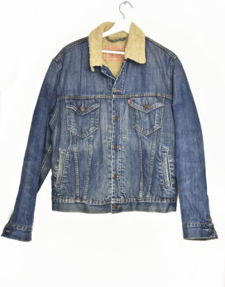 Levi's distressed blue denim wool jacket - M