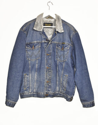 Wrangler denim wool blue jacket grey interior - XL
