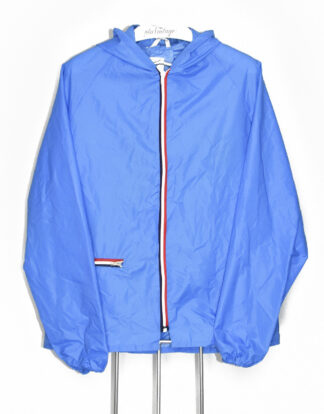 Bright blue rain jacket
