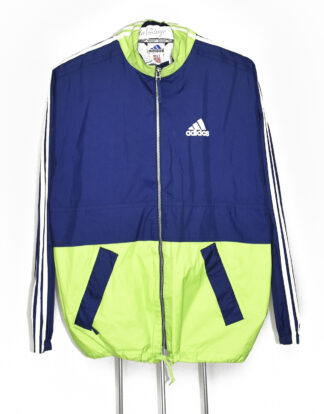 Adidas retro rain jacket blue and bright green