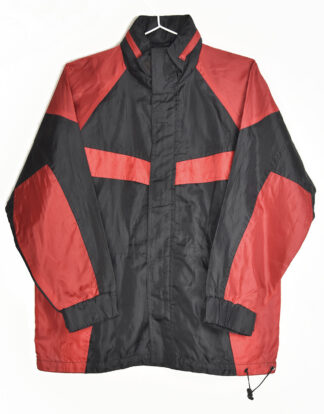 Retro light blue and white rain jacket - L