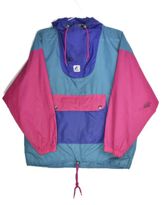 Kway retro colorful pink and blue rain jacket - XL