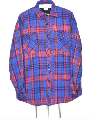 Padded flannel jacket checkered red and blue - XL
