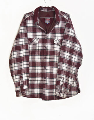 Padded flannel jacket checkered red black and white - XL