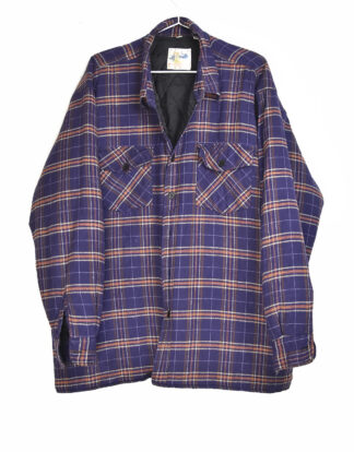Padded flannel jacket checkered violet and orange - 53