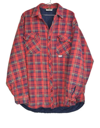Padded flannel jacket checkered red and blue - XL
