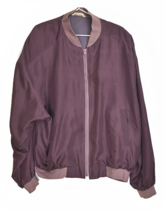 Plum color retro silk jacket - L