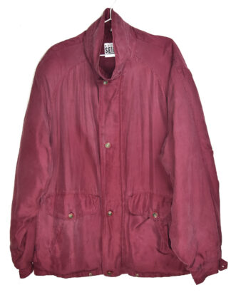 Red silk jacket - L