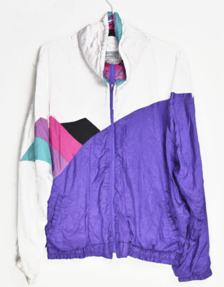 Retro purple and white summer jacket - L