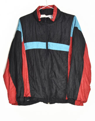 Retro black blue and red summer jacket - M
