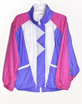 Vintage 80's pink and blue shapes summer jacket - L