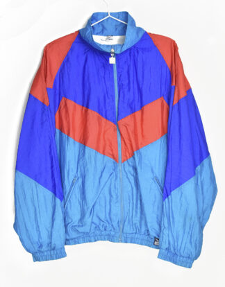 Vintage 80's blue and orange shapes summer jacket - M