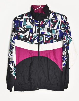 Colorful 80's black pink shapes abstract summer jacket