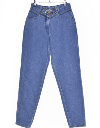 High waist blue jeans