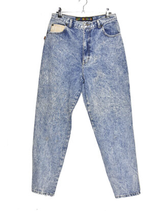 High waist distressed blue with bottom bows - 13