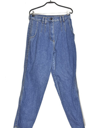 High waist loose blue jean multiple seams - 42