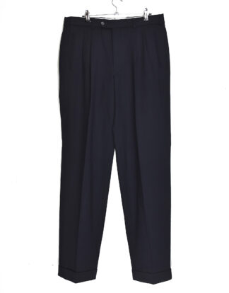 Navy blue pleated trousers