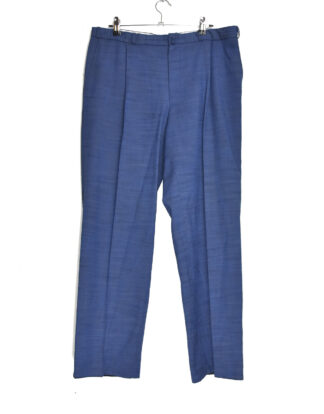 Blue pleated trousers