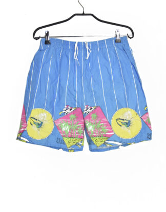 80's surf pastel colors vintage printed shorts - XL