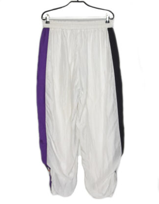 White with purple and black lateral stripes sport track pants - 40