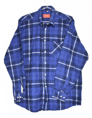 Blue and white checkered flannel shirt - 39/40