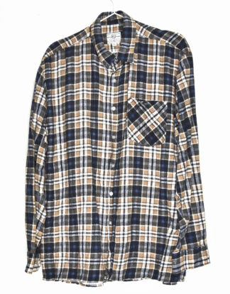 Cream and black checkered flannel shirt - XL