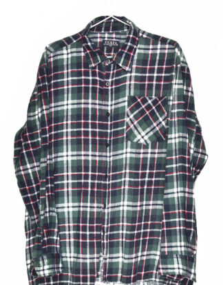 Green red and white checkered flannel shirt - 44