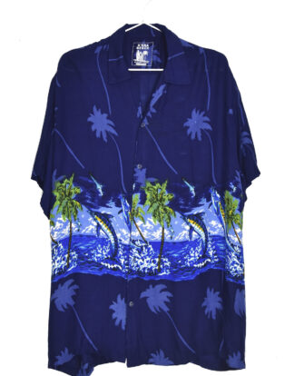 Hawaii palms and swordfish vintage shirt - XL