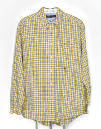 Tommy Hilfiger yellow and blue check shirt - M