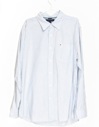 Tommy Hilfiger light blue vertical lines shirt - XL