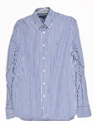 Tommy Hilfiger vertical blue lines shirt - M