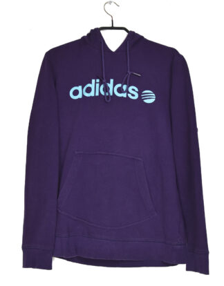 Adidas blue logo purple hodded sweatshirt - L