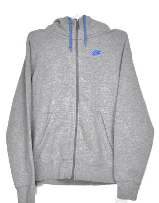 Nike blue logo grey hodded sweatshirt - S