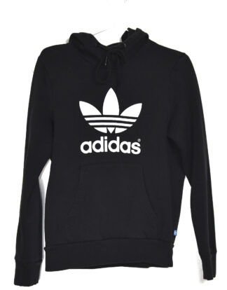 Adidas white logo hodded sweatshirt - S