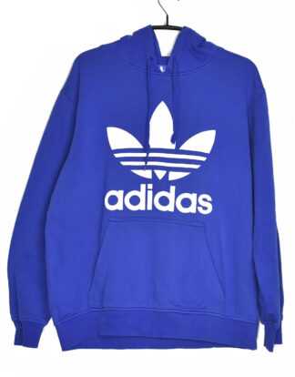 Adidas white logo blue hodded sweatshirt - S