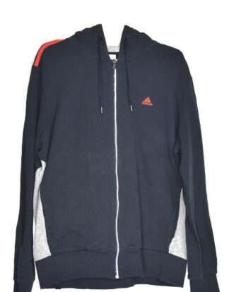 Adidas dark blue hodded sweatshirt - S