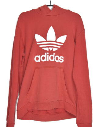 Adidas white logo red hodded sweatshirt - L