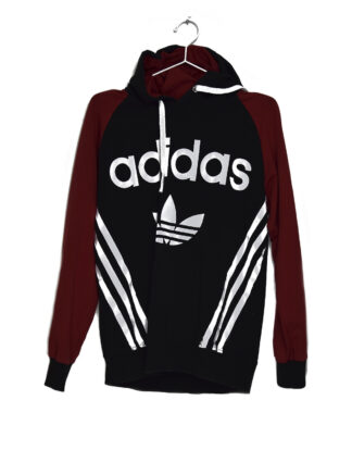 Adidas black and maroon hodded sweatshirt