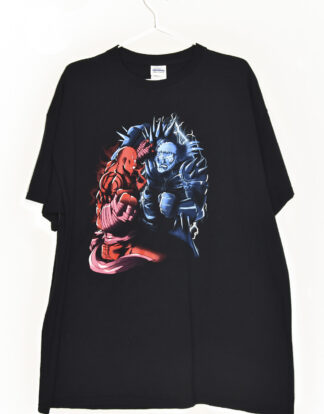 Comic design print black t-shirt - XL