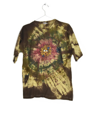 Tie dye with flower print t-shirt - S