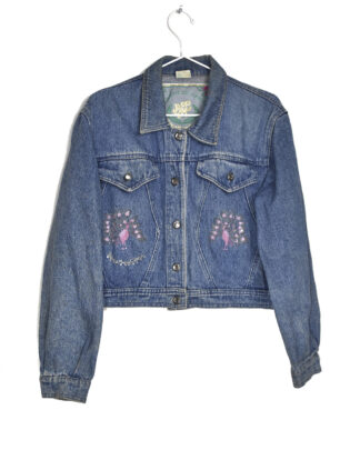 NB embroided blue denim jacket
