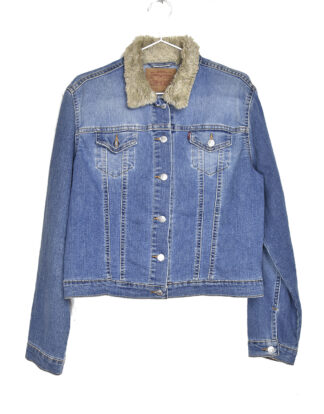 Levi's sherpa trucker blue denim jacket - L
