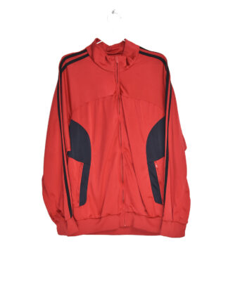 Adidas red big black logo on back sport jacket - L