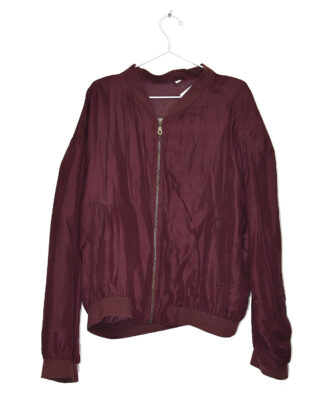 Red wine retro silk jacket - L