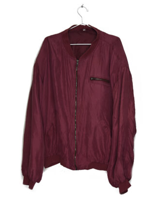 Red wine retro silk jacket - XXL