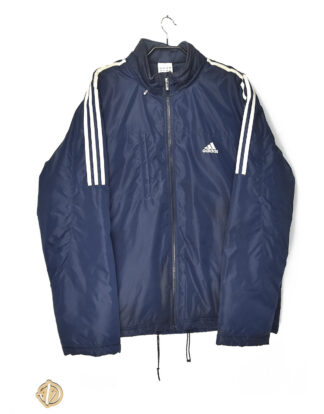 Adidas dark blue white stripes winter jacket - L